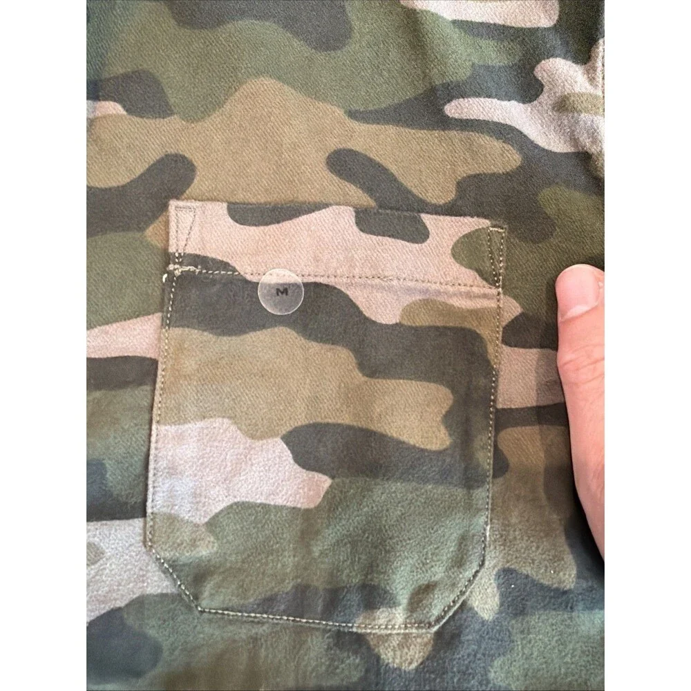 NWT Eddie Bauer Mens‎ Medium Favorite Flannel Shirt Camo Green Long Sleeve M New